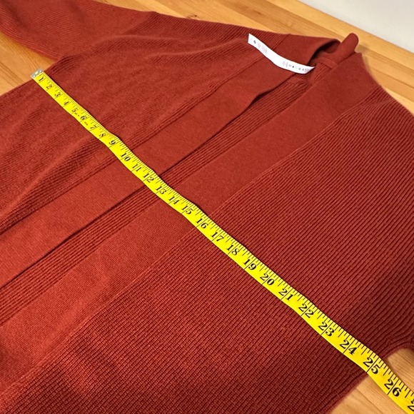 Lululemon Merino Wool-Blend Ribbed Long Wrap Sweater Women 12 Cayenne - Picture 2 of 10